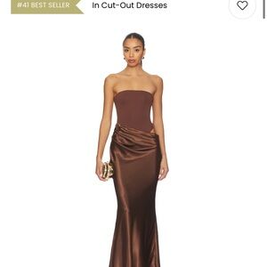 REVOLVE Strapless Chocolate Brown Dress